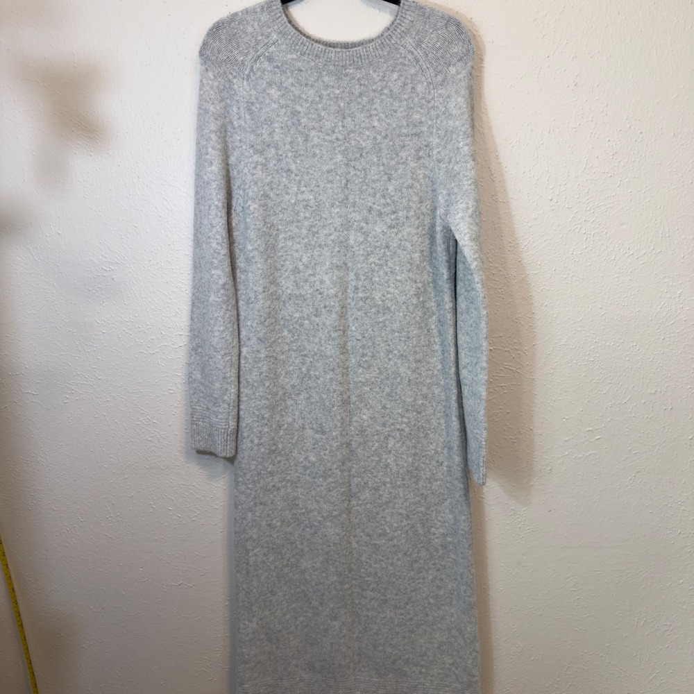 ASOS Gray Heathered Knit Crew Neck Raglan Sleeve Midi Sweater Dress Size 4